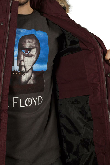 Ανδρικό παρκά μπορντό με κουκούλα