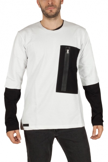Humanism double layer top white-black