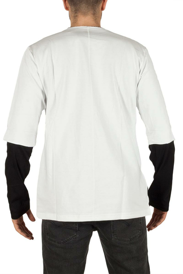 Humanism double layer μπλούζα λευκή-μαύρη