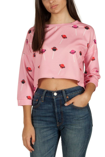 Migle + me planet lollipop crop top pink