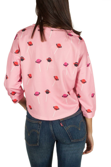 Migle + me planet lollipop crop μπλούζα ροζ