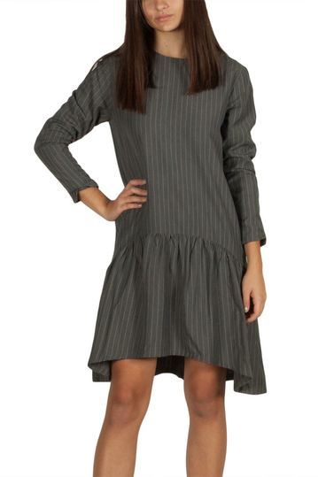 Migle + me striped dress grey