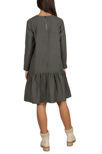 Migle + me γκρι ριγέ φόρεμα