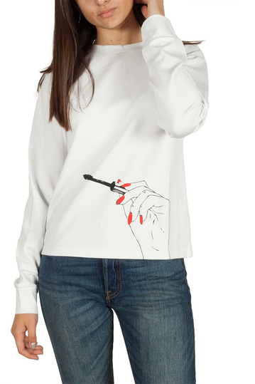 Migle + me Make up lover printed top white