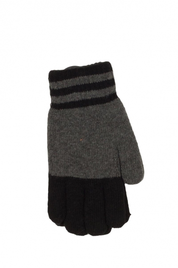 Knit gloves grey-black