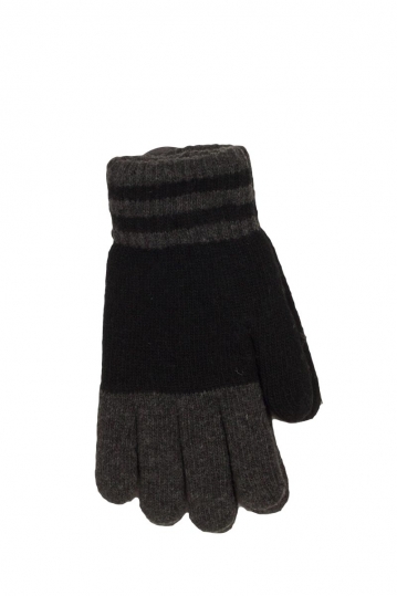 Knit gloves black-grey