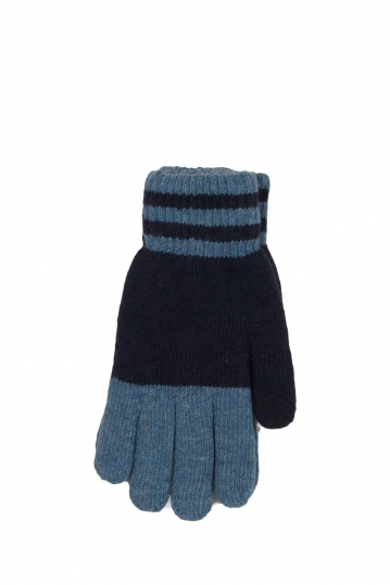 Knit gloves blue melange