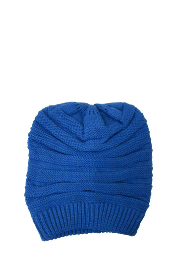 Knitted beanie royal blue