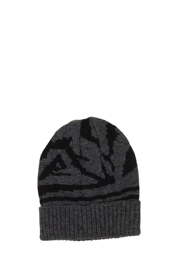 Turn up beanie black melange