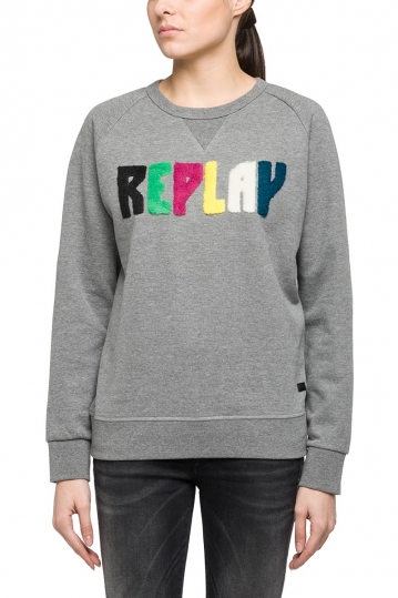 Replay women's sweatshirt grey melange