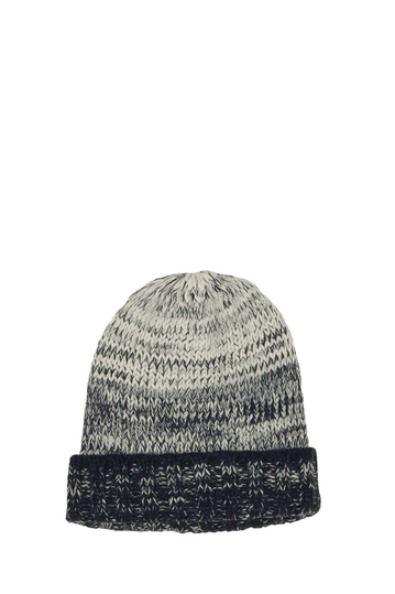 Turn up beanie white-black melange