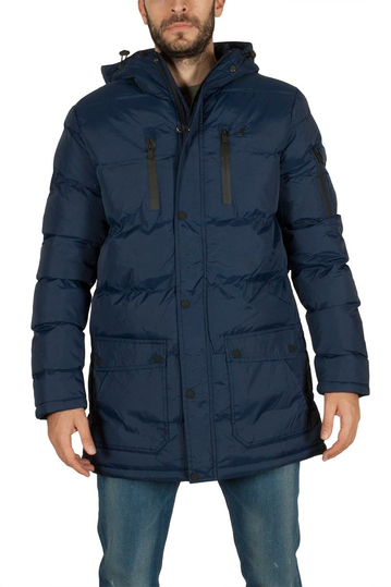 Kangol Bainton longline puffer jacket navy