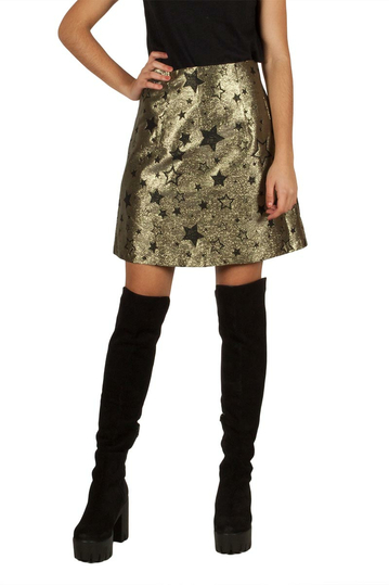 Migle + me black stars skirt gold