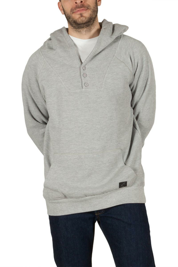 Ανδρικό φούτερ με κουκούλα ανοιχτό γκρι