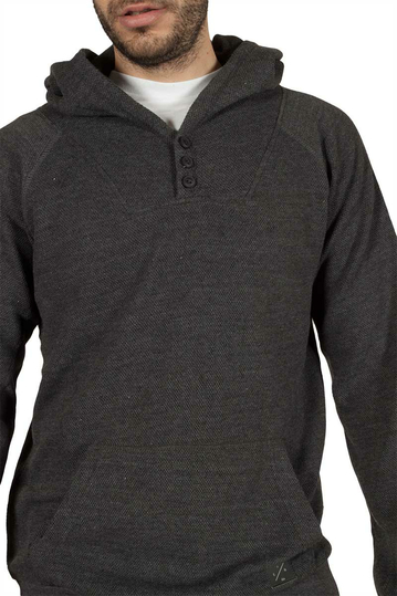 Ανδρικό φούτερ με κουκούλα μαύρο μελανζέ