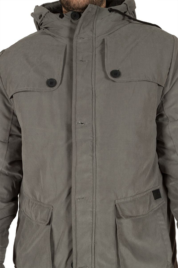 Ανδρικό παρκά γκρι με κουκούλα