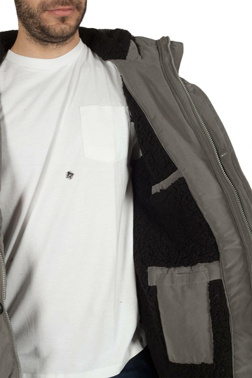 Ανδρικό παρκά γκρι με κουκούλα