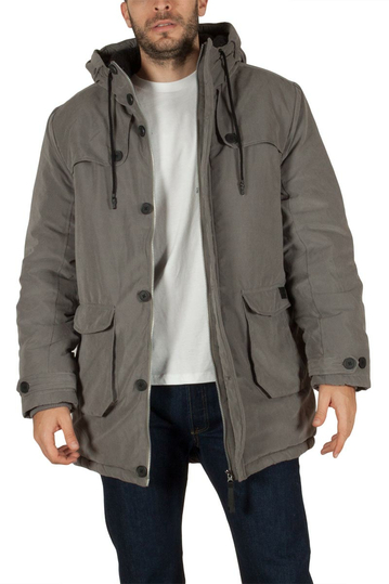 Ανδρικό παρκά γκρι με κουκούλα
