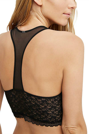 Free People Stay with me μπουστάκι μαύρο με δαντέλα