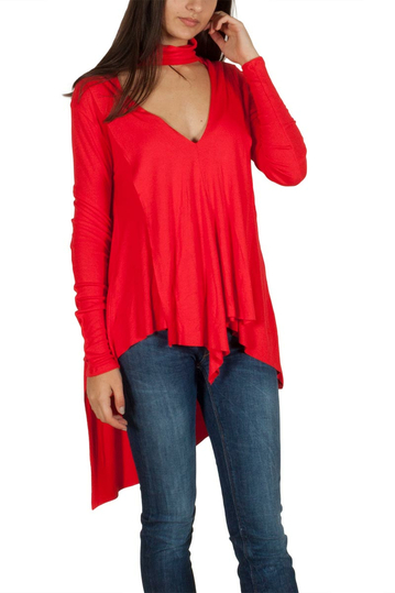 Free People Uptown turtleneck top red