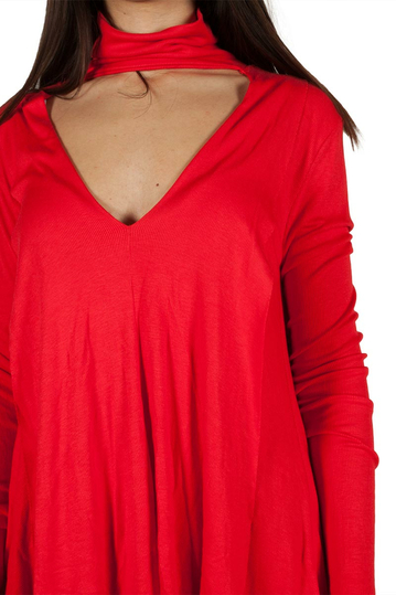 Free People Uptown ζιβάγκο μπλούζα κόκκινη