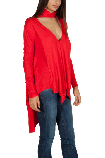 Free People Uptown ζιβάγκο μπλούζα κόκκινη