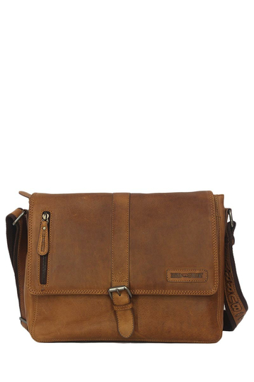 Hill Burry leather messenger bag in brown