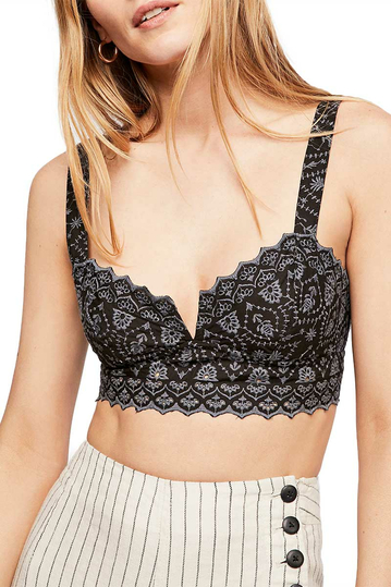 Free People Ezra embroidered brami black