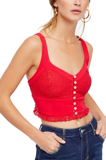 Free People Here i go lace brami red