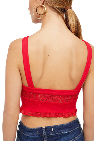 Free People Here i go δαντελένιο μπουστάκι κόκκινο