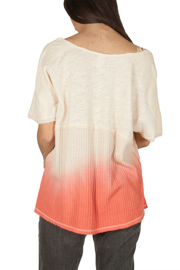 Free People Sun dial γυναικεία ριχτή όμπρε μπλούζα κοραλί