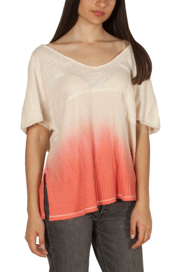 Free People Sun dial γυναικεία ριχτή όμπρε μπλούζα κοραλί