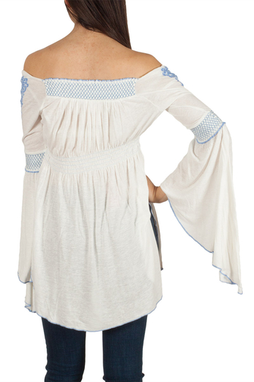 Free People Valley ιβουάρ μπλούζα με καμπάνα μανίκια