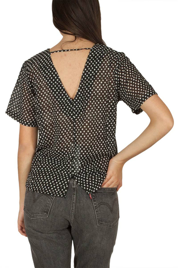 Rut & Circle Nisha black and white dot top with V-back