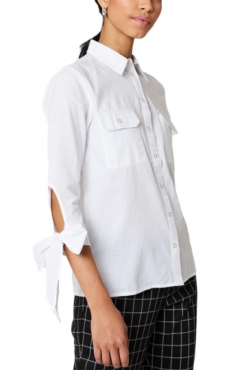 Rut & Circle Nicole λευκό πουκάμισο με τσέπες