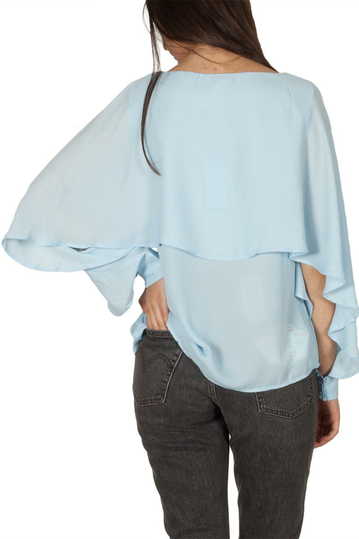 Ryujee Thor άκουα αμάνικη μπλούζα με πρόσθετη κάπα