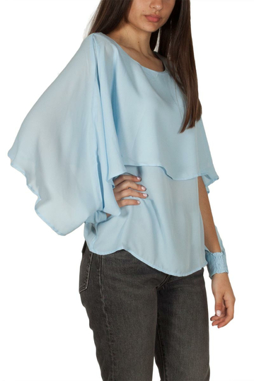 Ryujee Thor άκουα αμάνικη μπλούζα με πρόσθετη κάπα