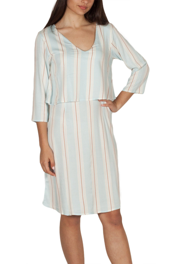 Soft Rebels Carry double layer ριγέ φόρεμα με V-ντεκολτέ