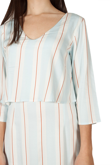 Soft Rebels Carry double layer ριγέ φόρεμα με V-ντεκολτέ