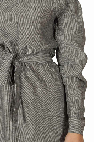 Soft Rebels Charnett Μπαρντό φόρεμα λινό γκρι