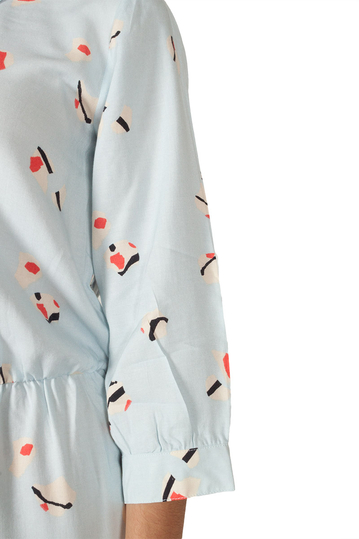 Soft Rebels Near άκουα φόρεμα με Μάο γιακά και κουμπιά