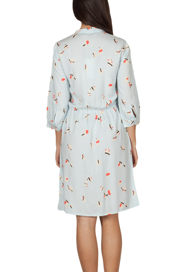 Soft Rebels Near άκουα φόρεμα με Μάο γιακά και κουμπιά