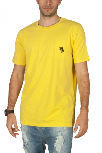Anerkjendt Deric ανδρικό t-shirt κίτρινο με τσεπάκι