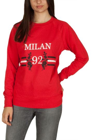 Daisy Street women's sweatshirt red Milan print