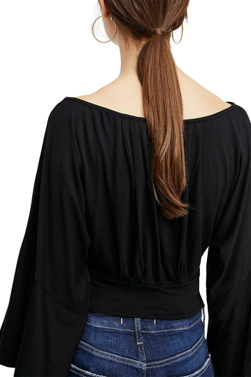 Free People Last time crop μπλούζα μαύρη