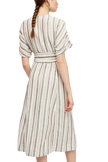 Free People Monday μίντι φόρεμα ριγέ μπεζ