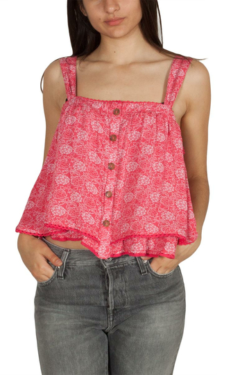 Free People Sweet Caroline crop top red