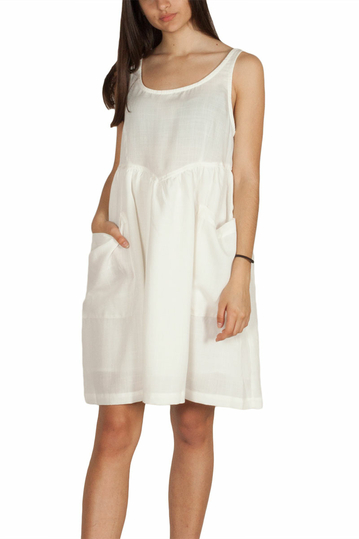 Pepaloves Marita sleeveless smock mini dress cream