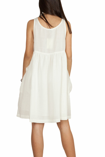 Pepaloves Marita sleeveless smock mini dress cream