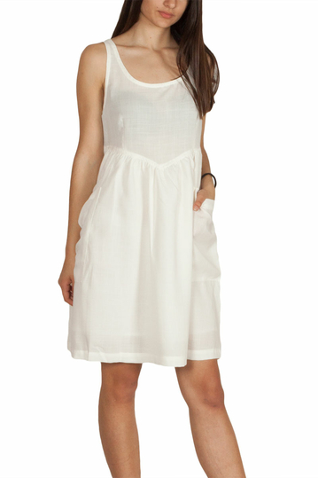 Pepaloves Marita sleeveless smock mini dress cream